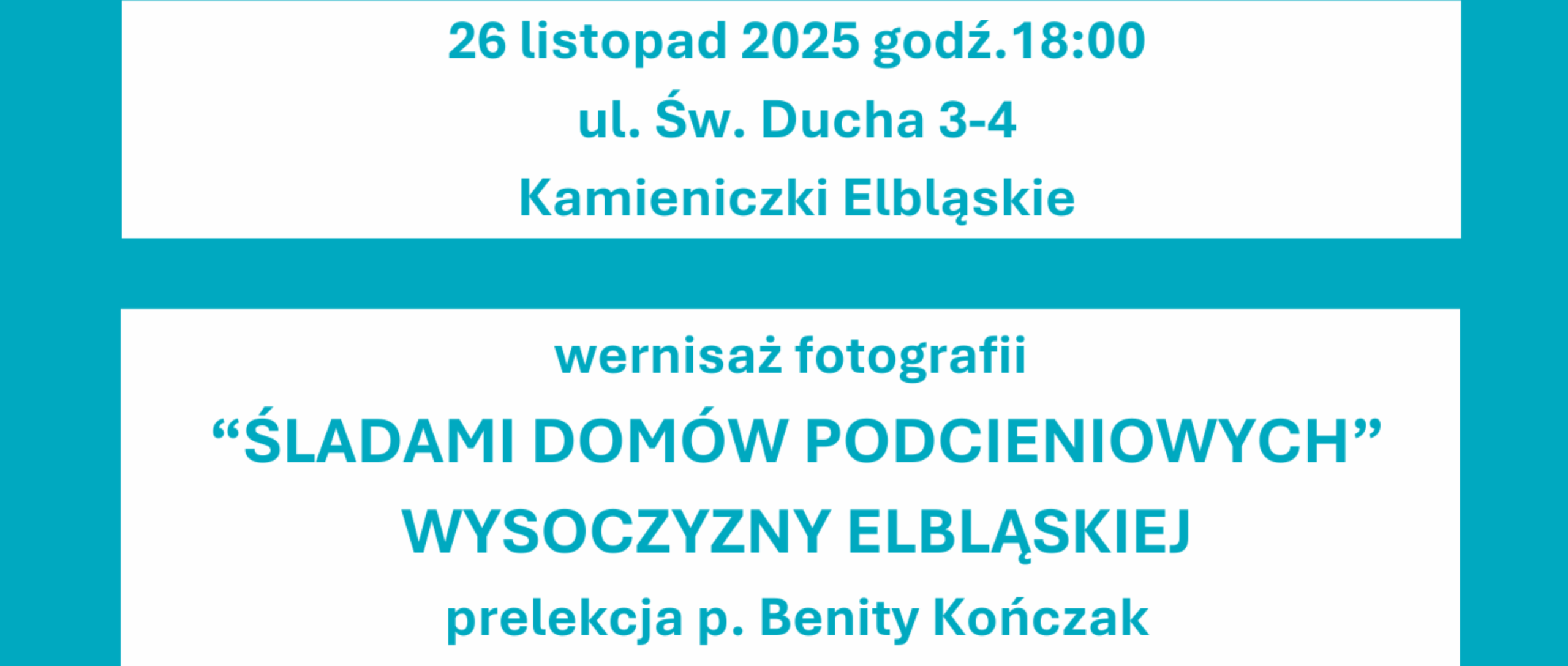 Zapraszamy na wernisaż fotografii i prelekcję Benity Kończak