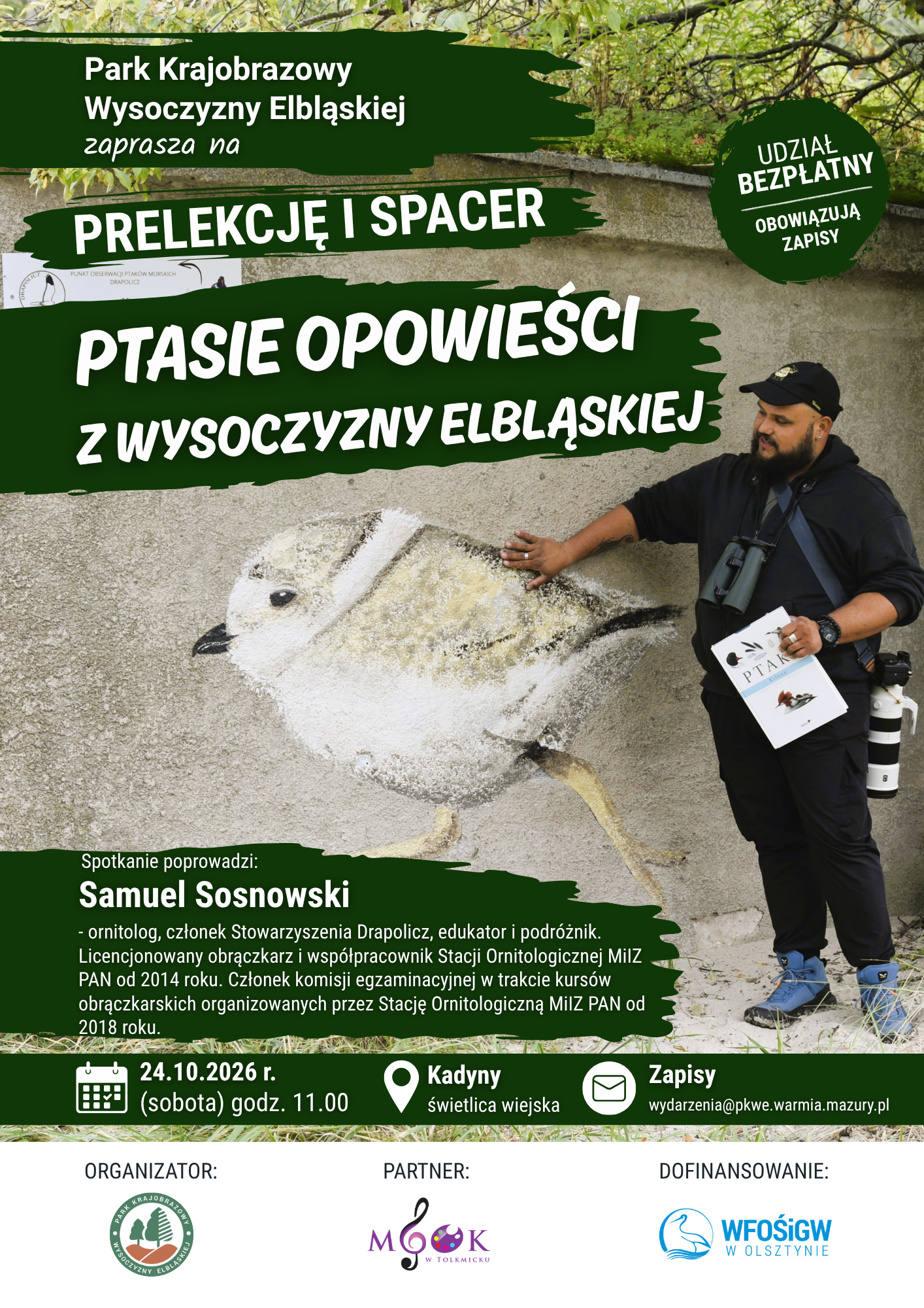 Poznaj ptaki Wysoczyzny Elbląskiej | Prelekcja i spacer z ornitologiem